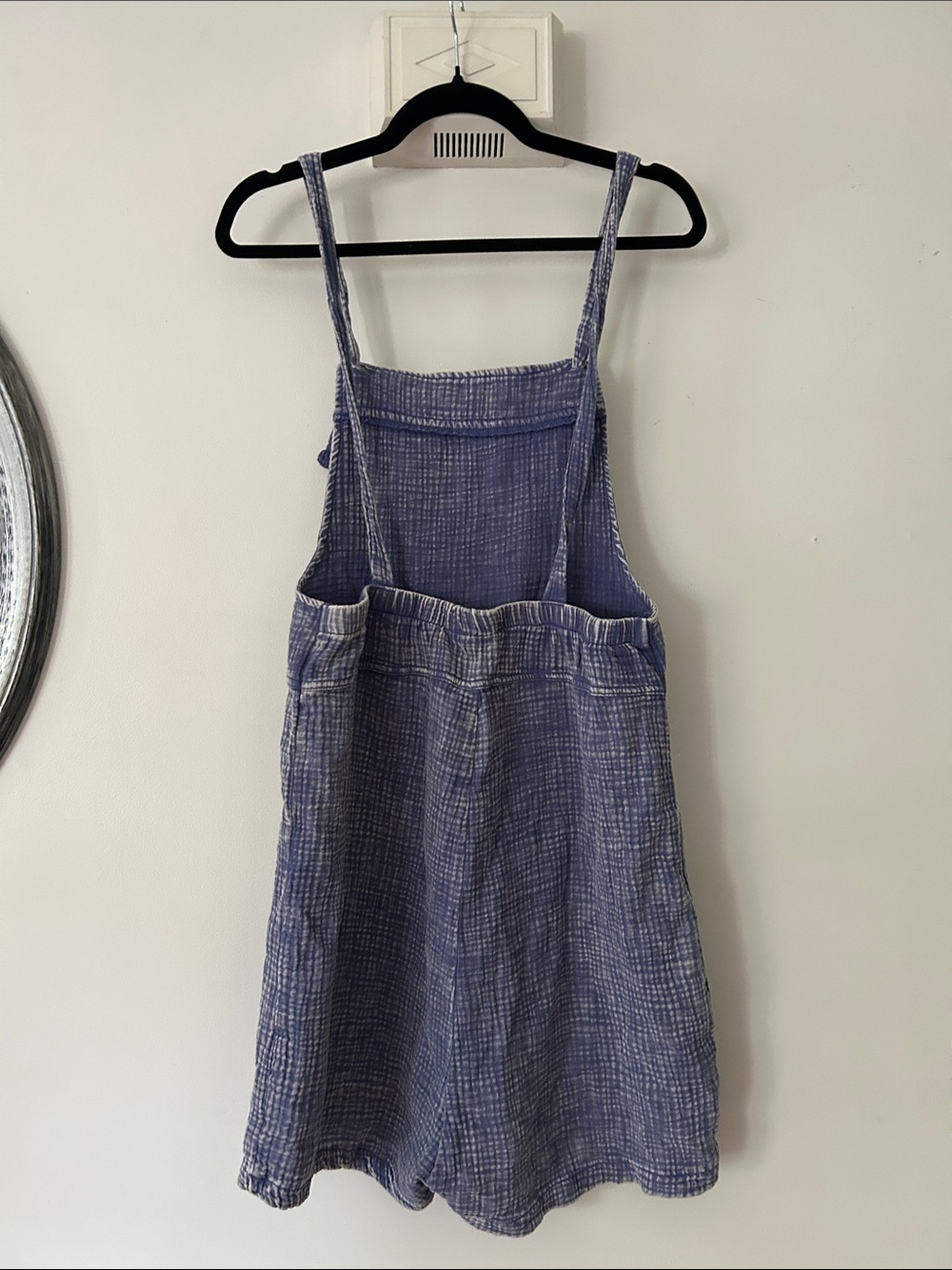 NWOT Zenana Washed Blue Muslin Romper Women's size M - Picture 4 of 5